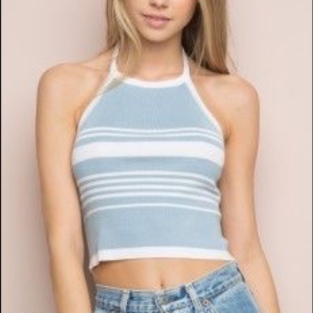 Brandy Melville striped halter top